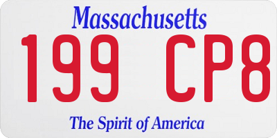 MA license plate 199CP8
