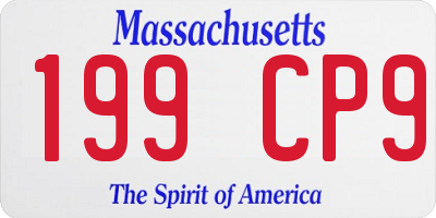 MA license plate 199CP9
