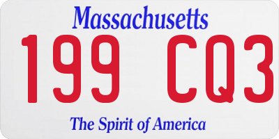 MA license plate 199CQ3