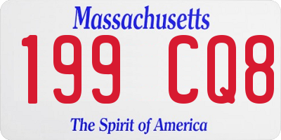 MA license plate 199CQ8
