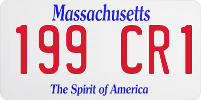 MA license plate 199CR1