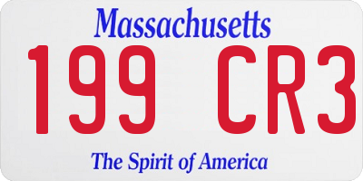 MA license plate 199CR3