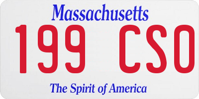 MA license plate 199CS0