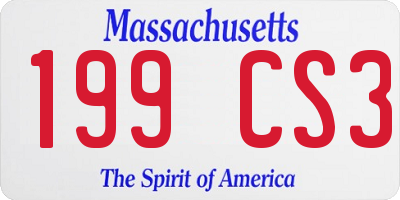 MA license plate 199CS3