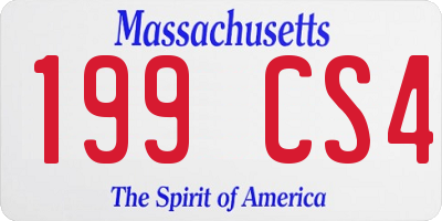 MA license plate 199CS4
