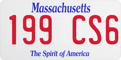 MA license plate 199CS6