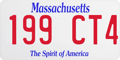 MA license plate 199CT4