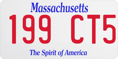 MA license plate 199CT5