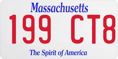 MA license plate 199CT8