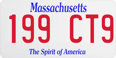 MA license plate 199CT9