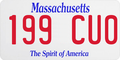MA license plate 199CU0