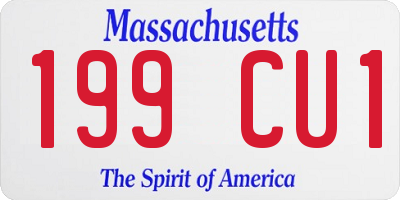 MA license plate 199CU1