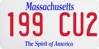 MA license plate 199CU2