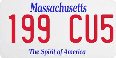 MA license plate 199CU5
