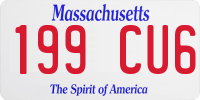 MA license plate 199CU6