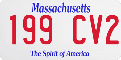 MA license plate 199CV2