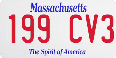 MA license plate 199CV3