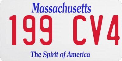 MA license plate 199CV4