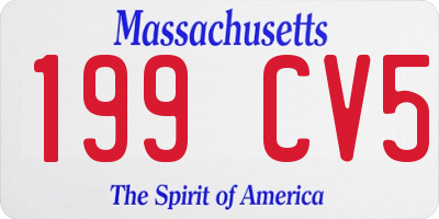 MA license plate 199CV5