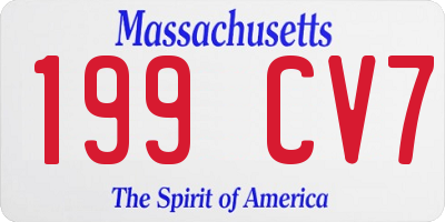 MA license plate 199CV7