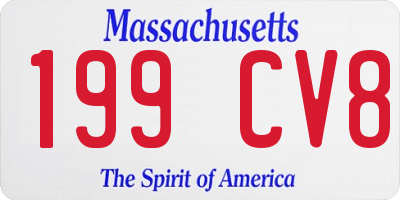 MA license plate 199CV8