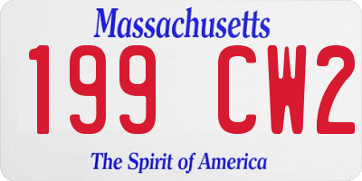 MA license plate 199CW2