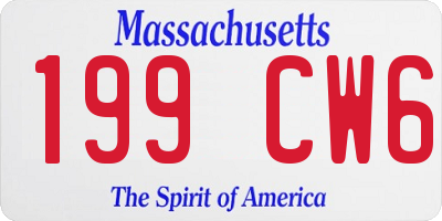 MA license plate 199CW6