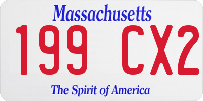 MA license plate 199CX2
