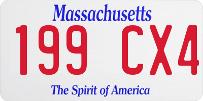 MA license plate 199CX4