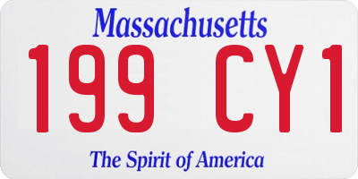 MA license plate 199CY1