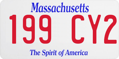 MA license plate 199CY2