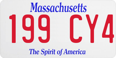 MA license plate 199CY4