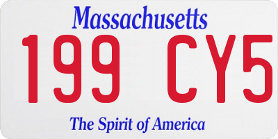 MA license plate 199CY5