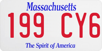 MA license plate 199CY6