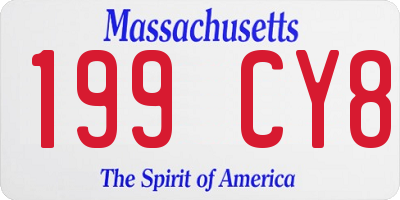 MA license plate 199CY8