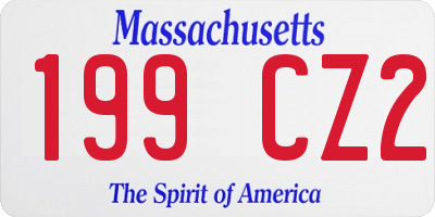 MA license plate 199CZ2