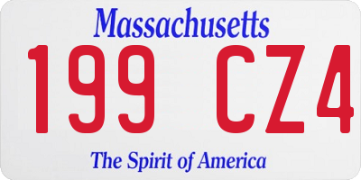 MA license plate 199CZ4