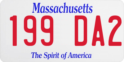 MA license plate 199DA2