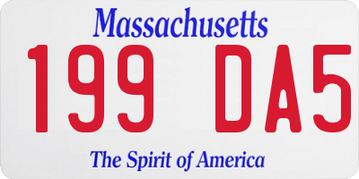 MA license plate 199DA5