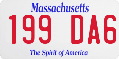 MA license plate 199DA6