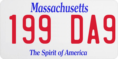 MA license plate 199DA9