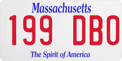 MA license plate 199DB0