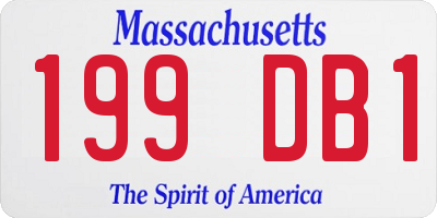 MA license plate 199DB1