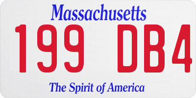 MA license plate 199DB4