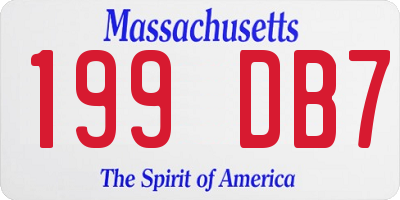 MA license plate 199DB7