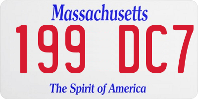 MA license plate 199DC7