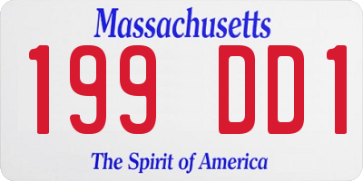 MA license plate 199DD1