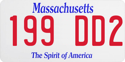 MA license plate 199DD2