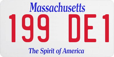 MA license plate 199DE1