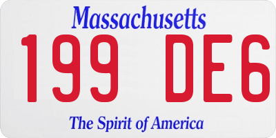 MA license plate 199DE6